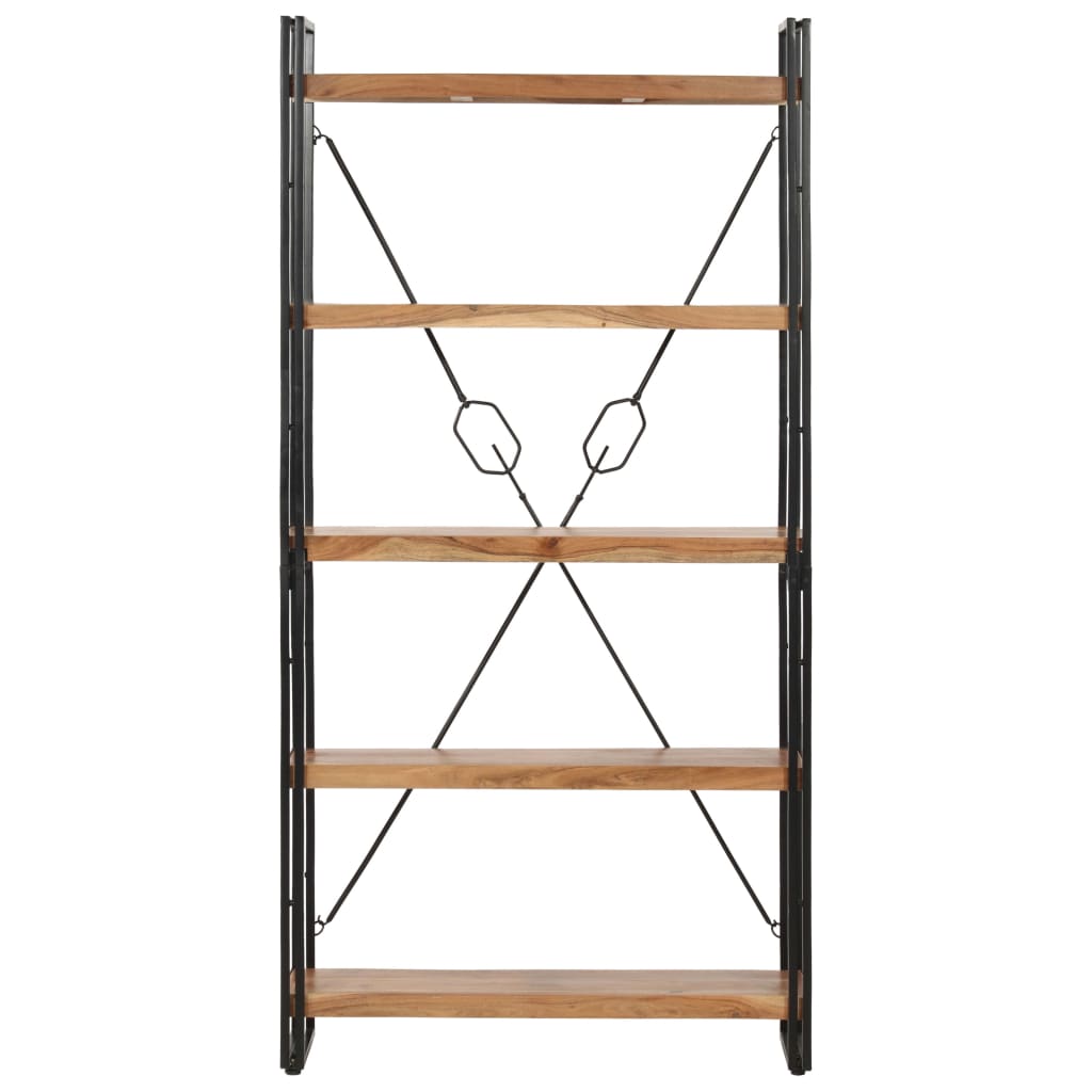 vidaXL Bibliotecă cu 5 rafturi, 90 x 30 x 180 cm, lemn masiv de acacia