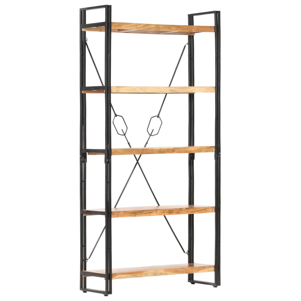 vidaXL Bibliotecă cu 5 rafturi, 90 x 30 x 180 cm, lemn masiv de acacia
