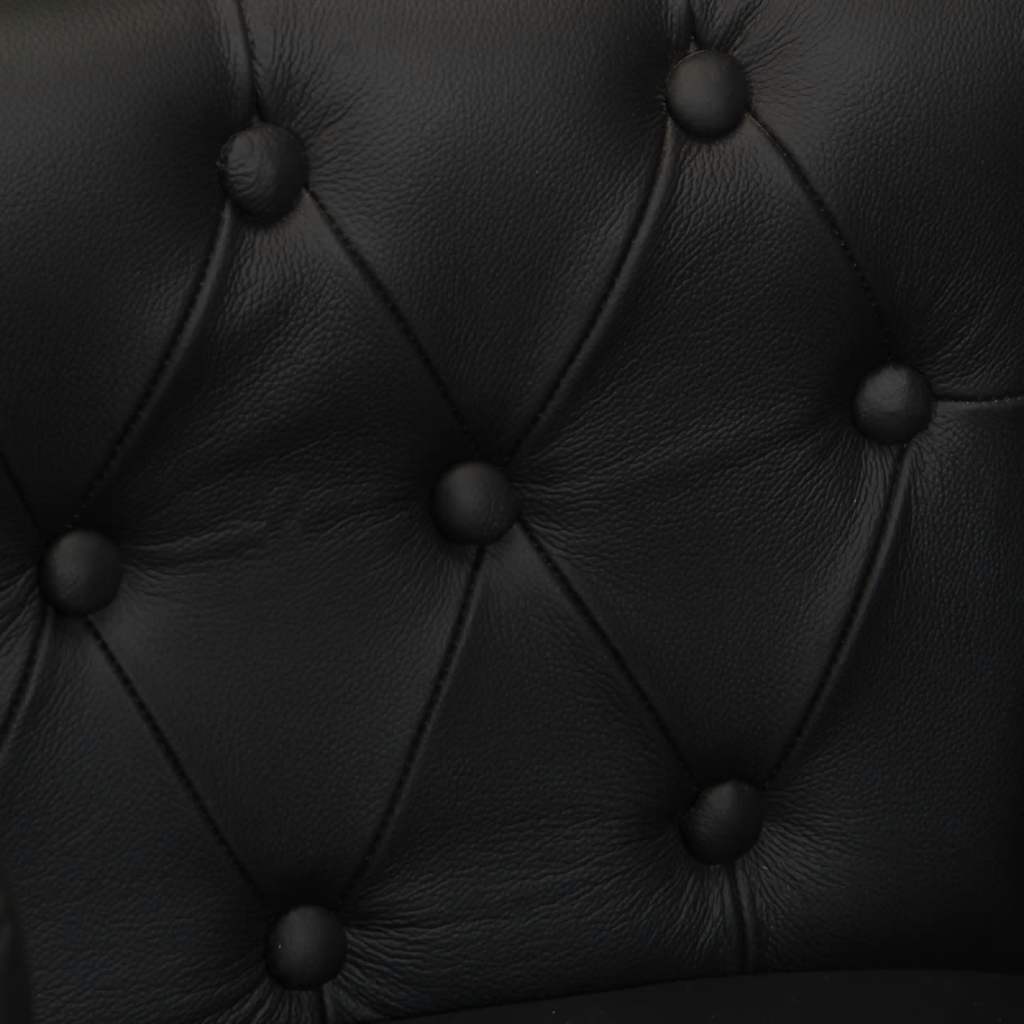 vidaXL Fotoliu, negru, piele naturală vidaXL Fotoliu, negru, piele naturală