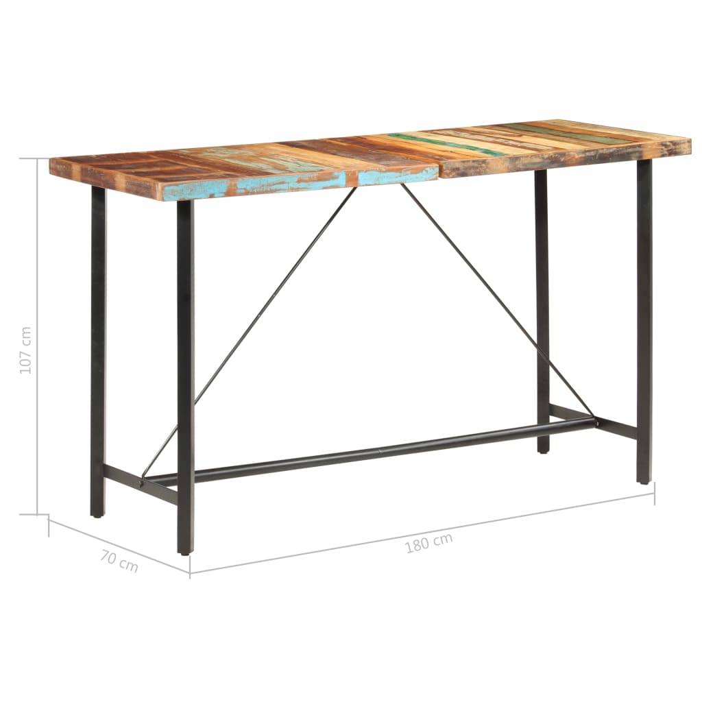 vidaXL Masă de bar, 180 x 70 x 107 cm, lemn masiv reciclat vidaXL Masă de bar, 180 x 70 x 107 cm, lemn masiv reciclat