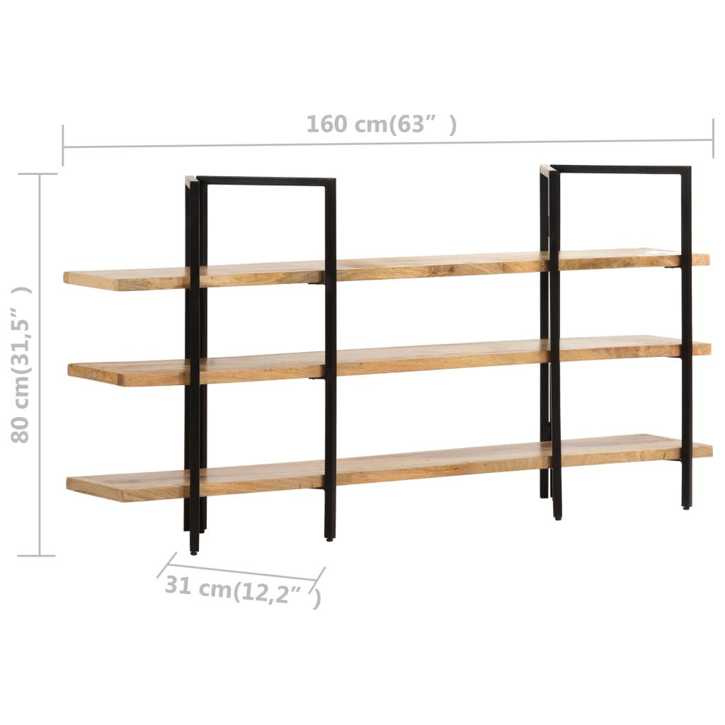 vidaXL Bibliotecă cu 3 niveluri, 160x31x80 cm, lemn masiv de mango vidaXL Bibliotecă cu 3 niveluri, 160x31x80 cm, lemn masiv de mango