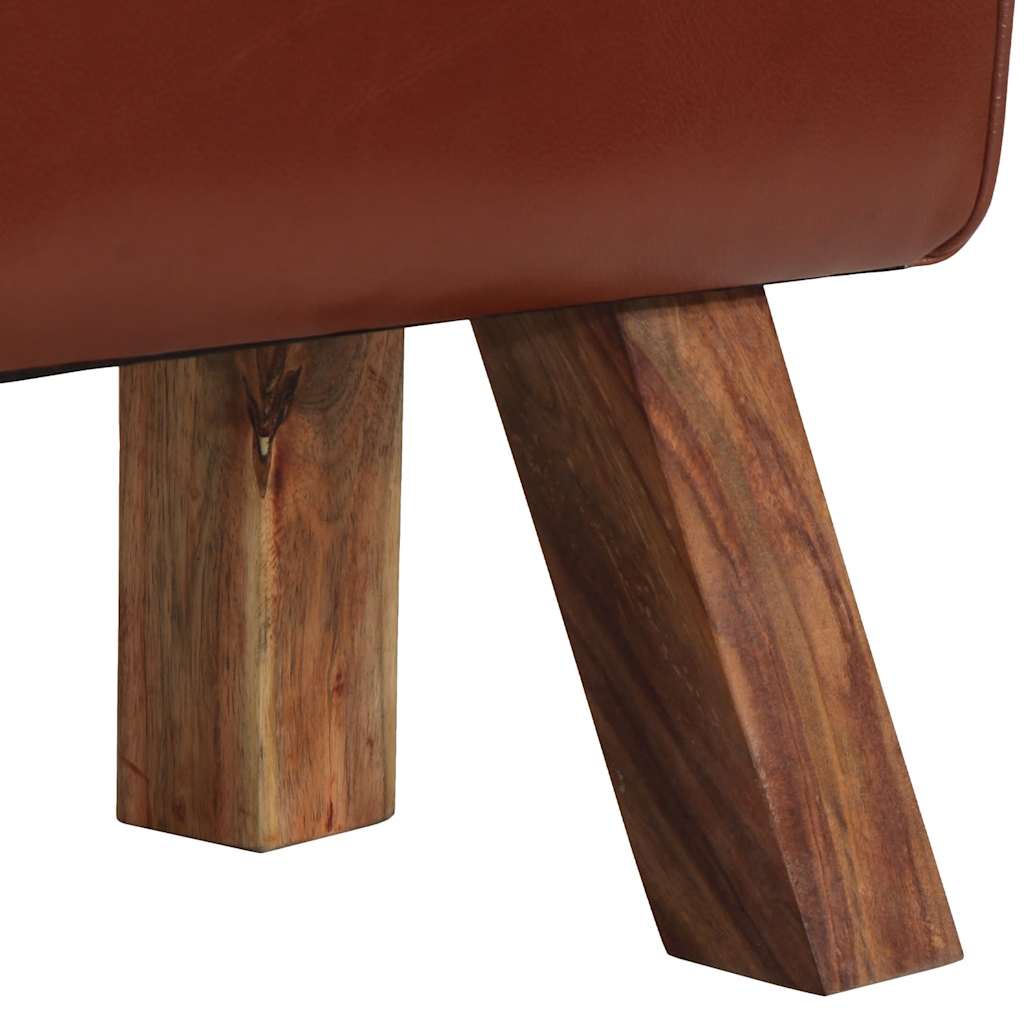 vidaXL Bancă Turnbock vintage cu mânere, piele naturală de capră