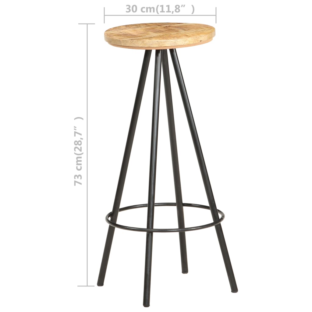 vidaXL Scaune de bar, 4 buc., lemn de mango nefinisat