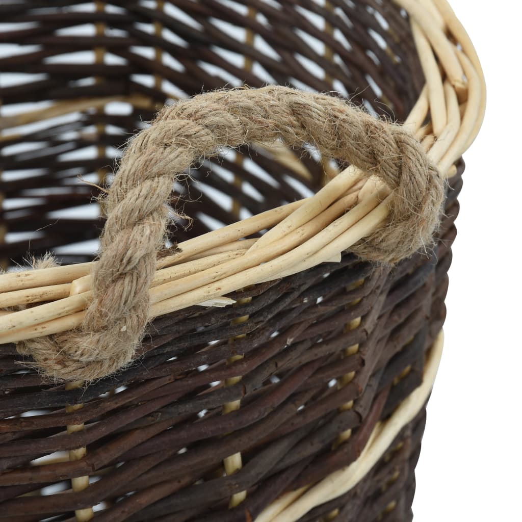 vidaXL Coș lemne foc curele de transport, natural 44,5x37x50 cm salcie vidaXL Coș lemne foc curele de transport, natural 44,5x37x50 cm salcie