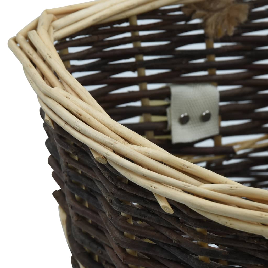 vidaXL Coș lemne foc curele de transport, natural 44,5x37x50 cm salcie vidaXL Coș lemne foc curele de transport, natural 44,5x37x50 cm salcie