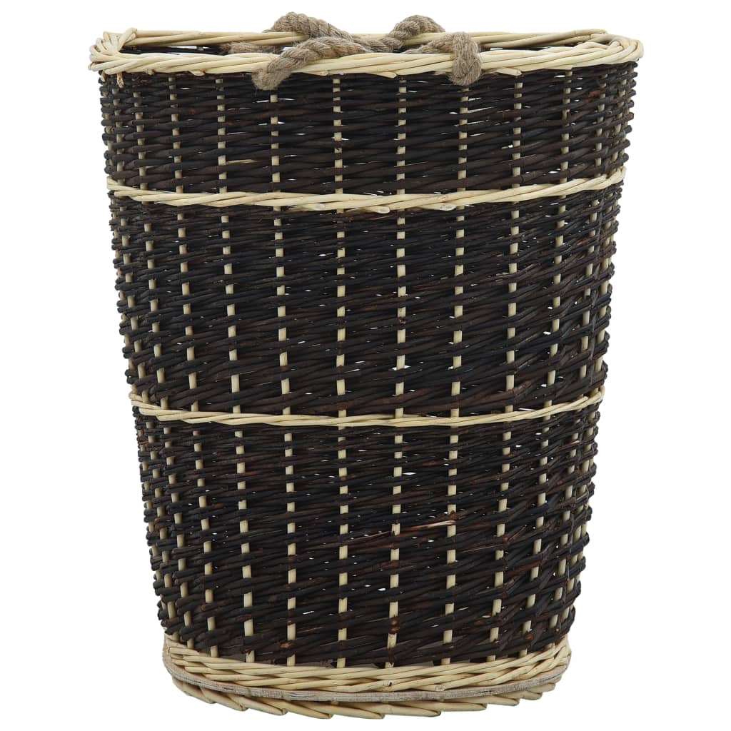 vidaXL Coș lemne foc cu curele de transport natural 50x44x58 cm salcie vidaXL Coș lemne foc cu curele de transport natural 50x44x58 cm salcie
