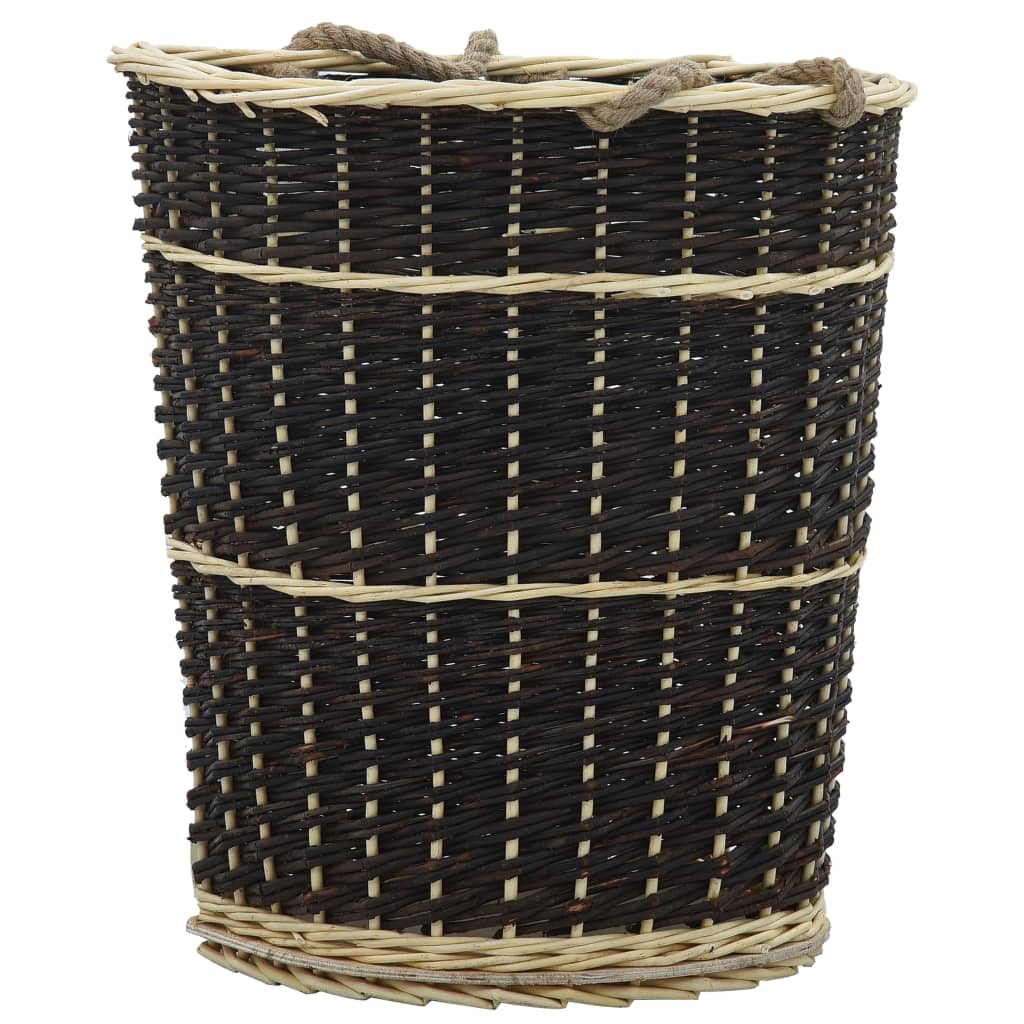 vidaXL Coș lemne foc cu curele de transport natural 50x44x58 cm salcie vidaXL Coș lemne foc cu curele de transport natural 50x44x58 cm salcie