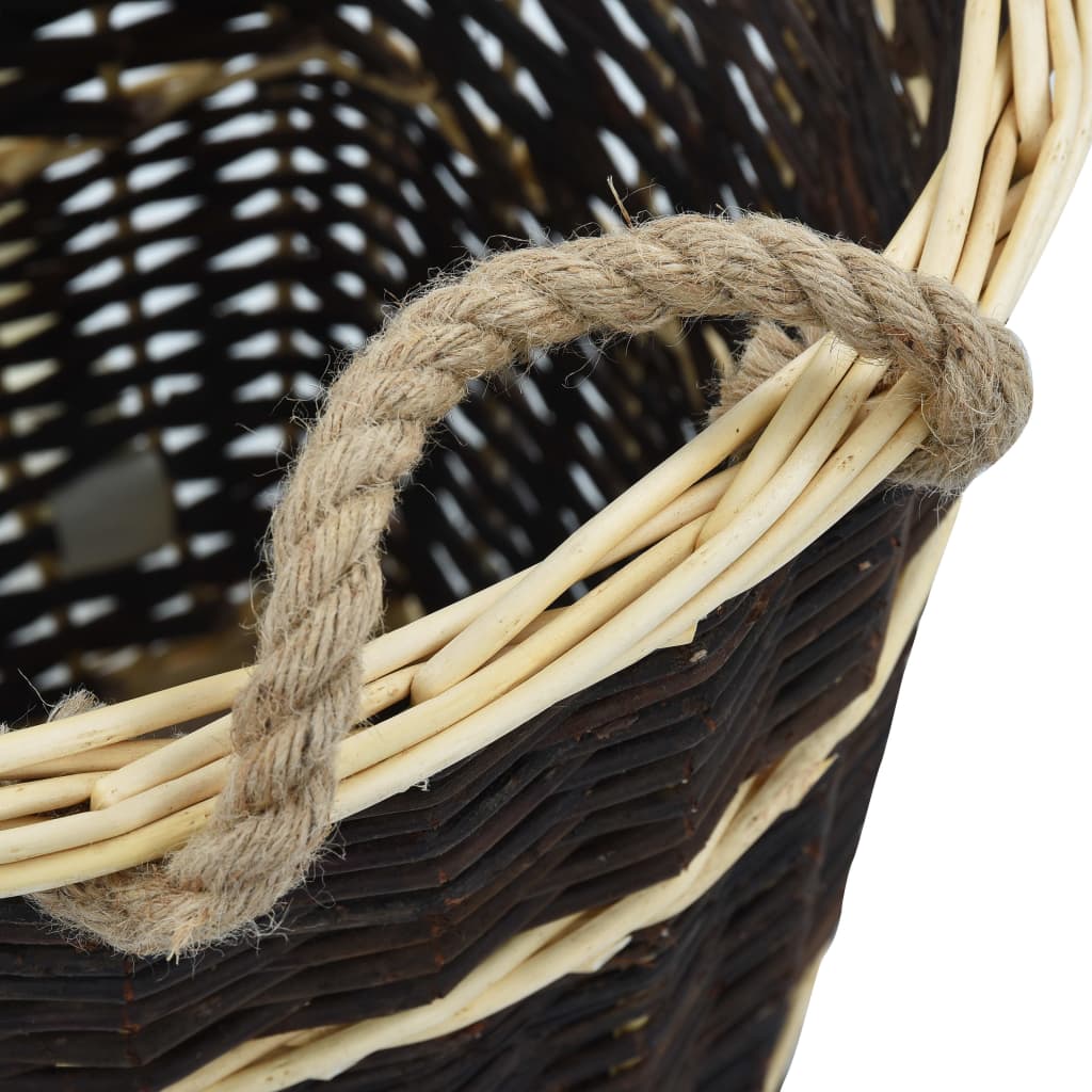 vidaXL Coș lemne foc cu curele de transport natural 50x44x58 cm salcie vidaXL Coș lemne foc cu curele de transport natural 50x44x58 cm salcie