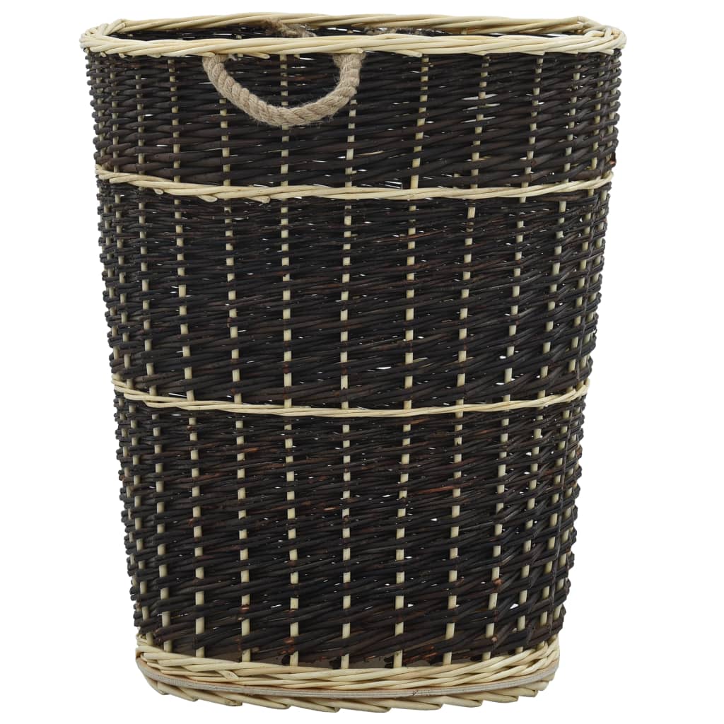 vidaXL Coș lemne foc cu curele de transport natural 57x51x69 cm salcie vidaXL Coș lemne foc cu curele de transport natural 57x51x69 cm salcie