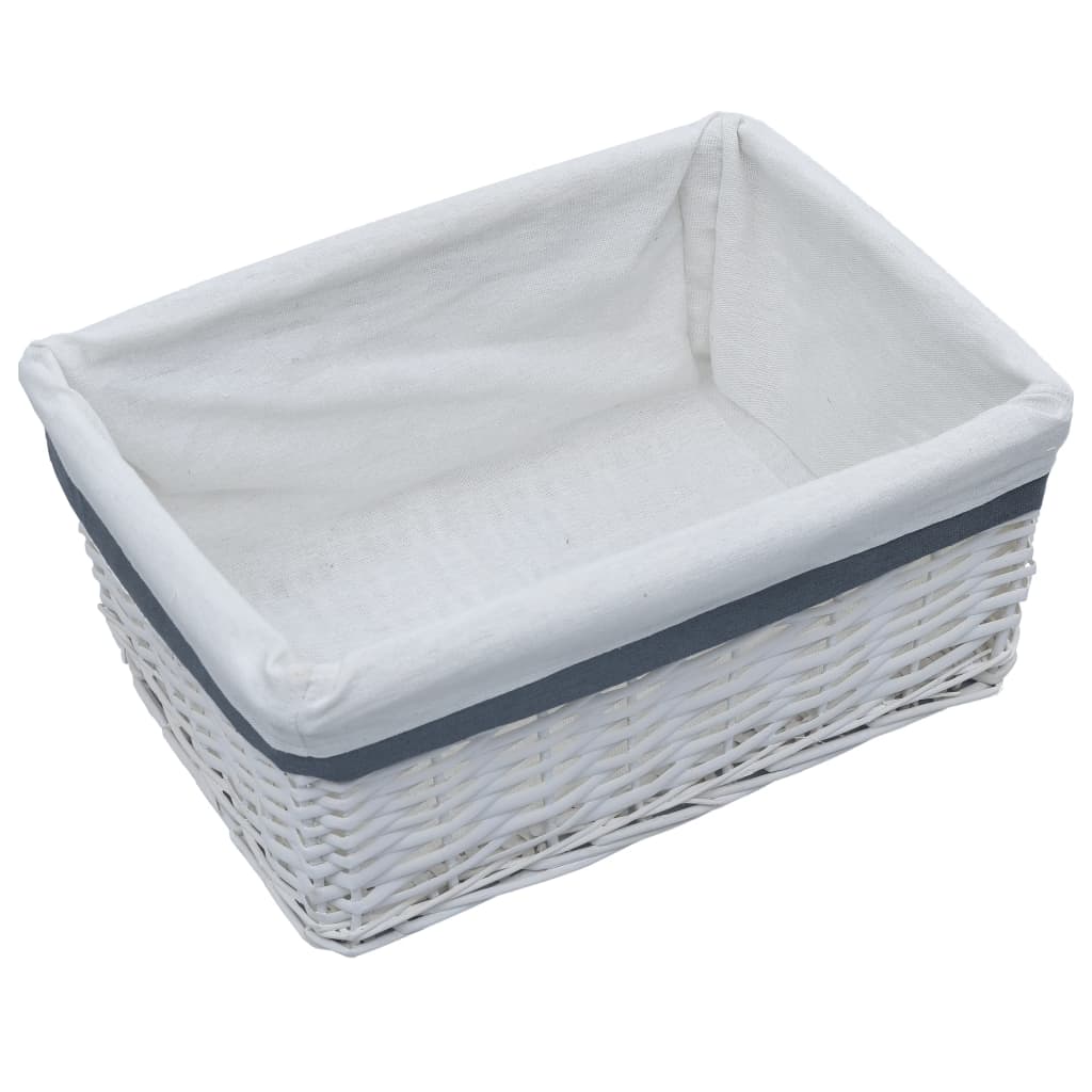vidaXL Set de coșuri suprapuse, 3 piese, alb, salcie vidaXL Set de coșuri suprapuse, 3 piese, alb, salcie