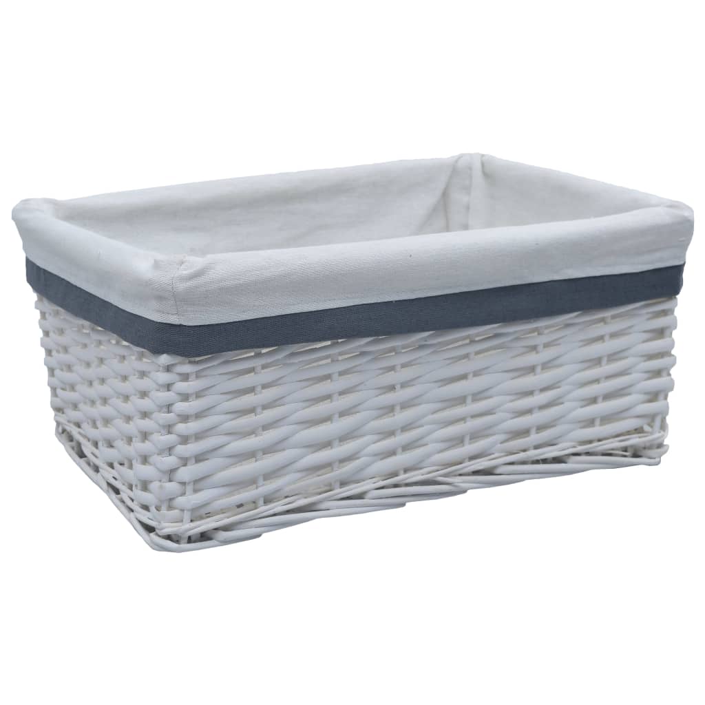 vidaXL Set de coșuri suprapuse, 3 piese, alb, salcie vidaXL Set de coșuri suprapuse, 3 piese, alb, salcie