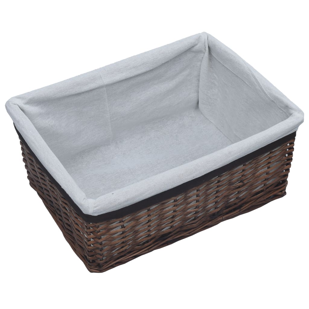 vidaXL Set de coșuri suprapuse, 3 piese, maro, salcie vidaXL Set de coșuri suprapuse, 3 piese, maro, salcie