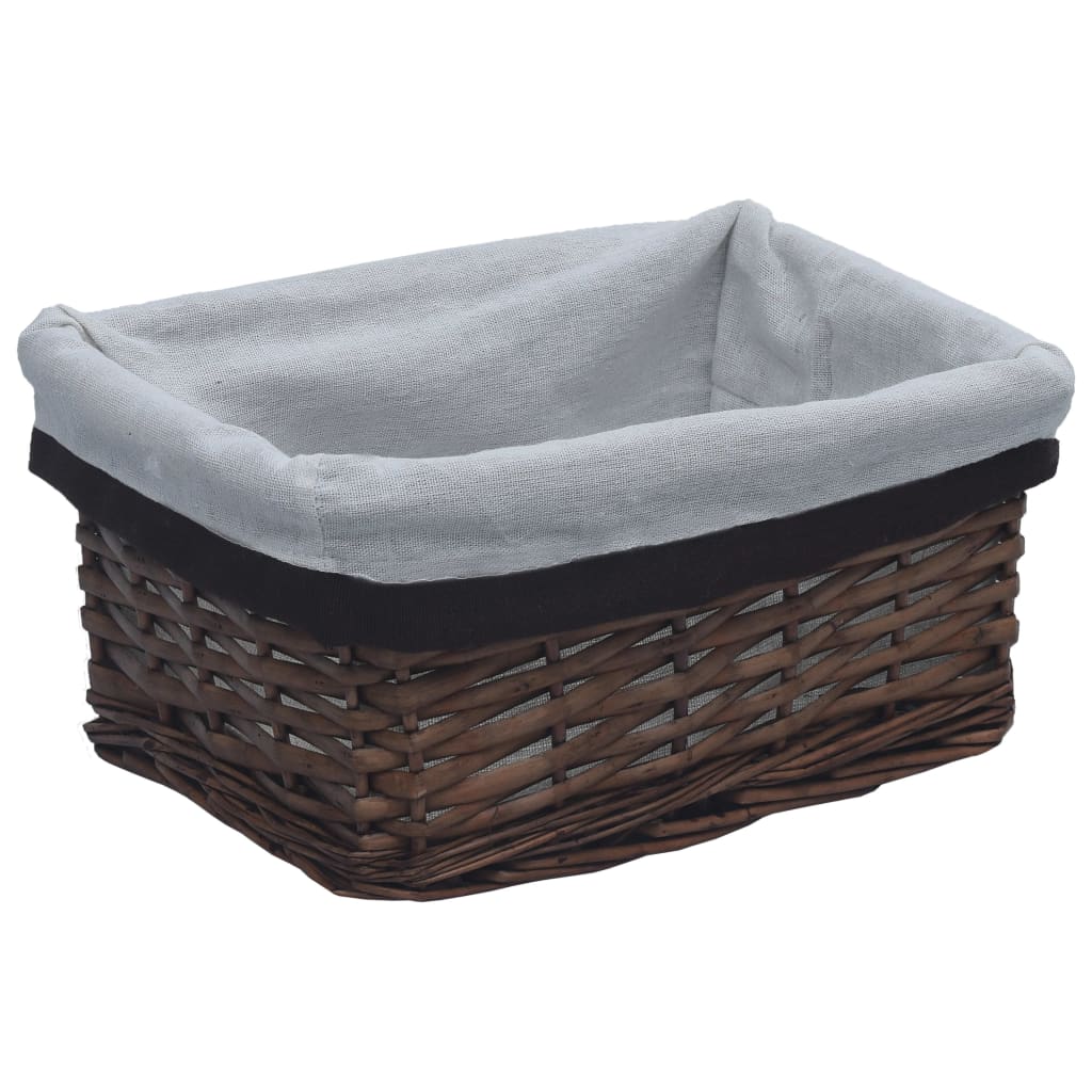 vidaXL Set de coșuri suprapuse, 3 piese, maro, salcie vidaXL Set de coșuri suprapuse, 3 piese, maro, salcie