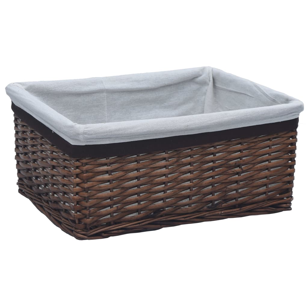 vidaXL Set de coșuri suprapuse, 3 piese, maro, salcie vidaXL Set de coșuri suprapuse, 3 piese, maro, salcie