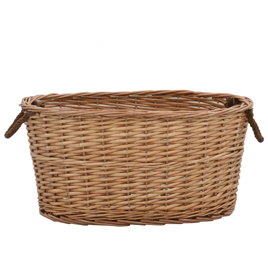 vidaXL Coș lemne foc mânere de transport natural 56x40x28 cm salcie vidaXL Coș lemne foc mânere de transport natural 56x40x28 cm salcie
