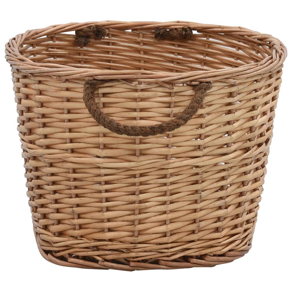 vidaXL Coș lemne foc mânere de transport natural 56x40x28 cm salcie vidaXL Coș lemne foc mânere de transport natural 56x40x28 cm salcie