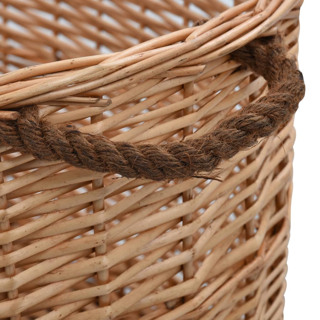 vidaXL Coș lemne foc cu mânere de transport natural 78x54x34 cm salcie vidaXL Coș lemne foc cu mânere de transport natural 78x54x34 cm salcie