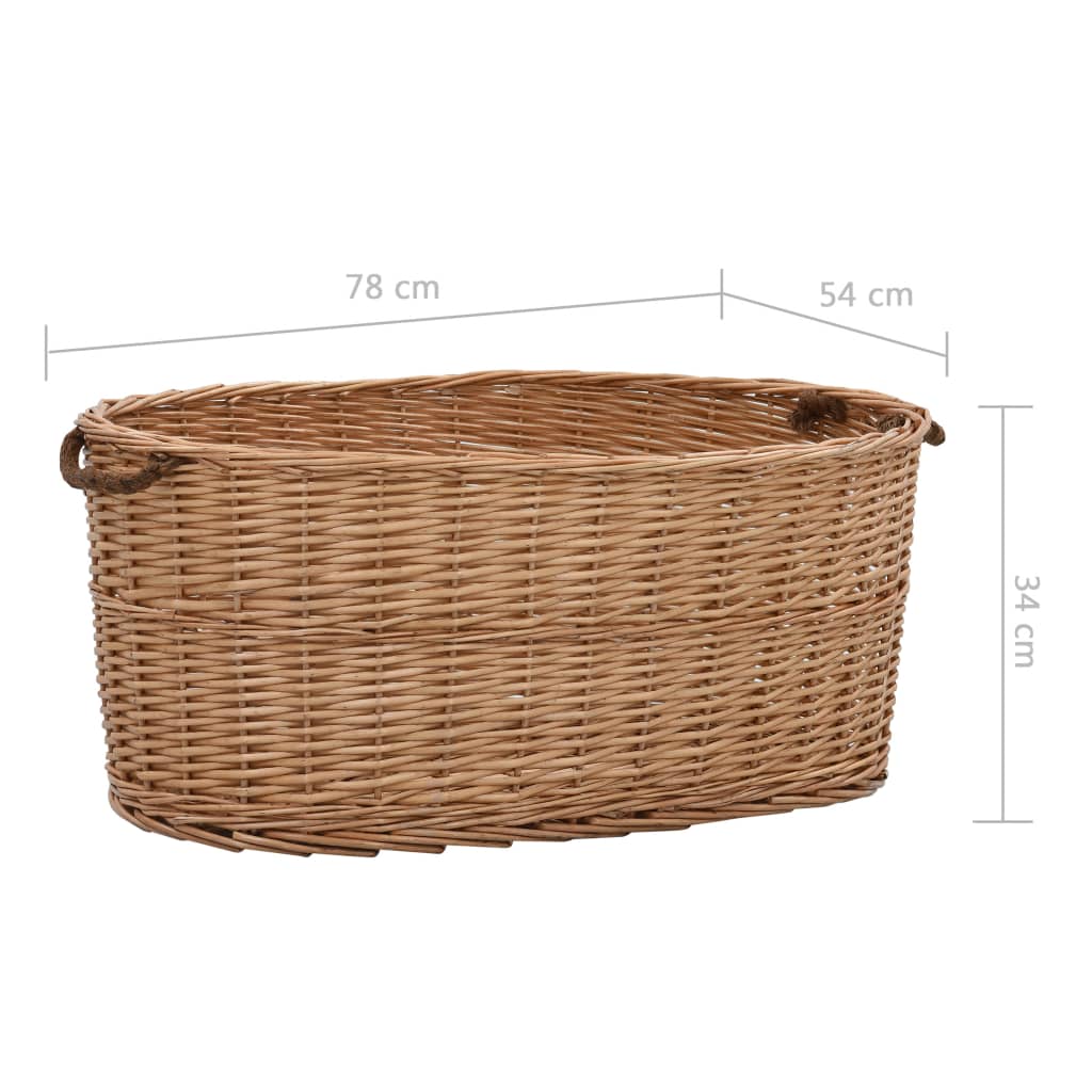 vidaXL Coș lemne foc cu mânere de transport natural 78x54x34 cm salcie vidaXL Coș lemne foc cu mânere de transport natural 78x54x34 cm salcie