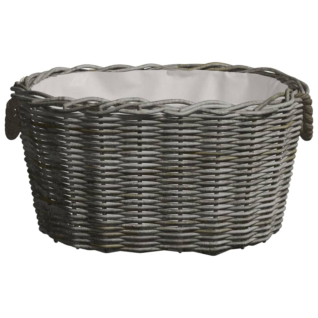 vidaXL Coș pentru lemne de foc cu mânere, gri, 59x42x28 cm, salcie vidaXL Coș pentru lemne de foc cu mânere, gri, 59x42x28 cm, salcie