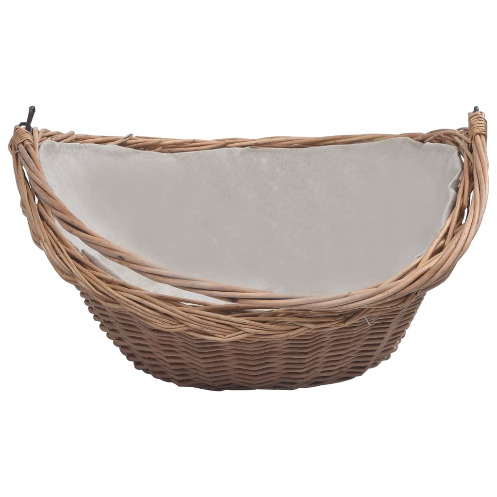 vidaXL Coș pentru lemne de foc cu mâner, maro, 61,5x46,5x52 cm salcie vidaXL Coș pentru lemne de foc cu mâner, maro, 61,5x46,5x52 cm salcie