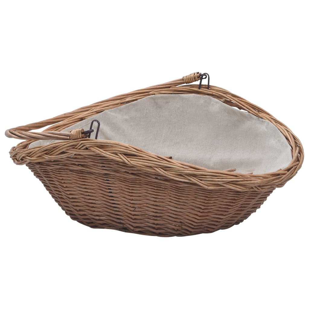 vidaXL Coș pentru lemne de foc cu mâner, maro, 61,5x46,5x52 cm salcie vidaXL Coș pentru lemne de foc cu mâner, maro, 61,5x46,5x52 cm salcie