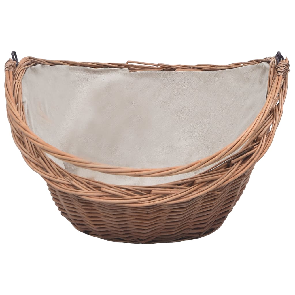 vidaXL Coș pentru lemne de foc cu mâner, natural, 60x44x55 cm, salcie vidaXL Coș pentru lemne de foc cu mâner, natural, 60x44x55 cm, salcie