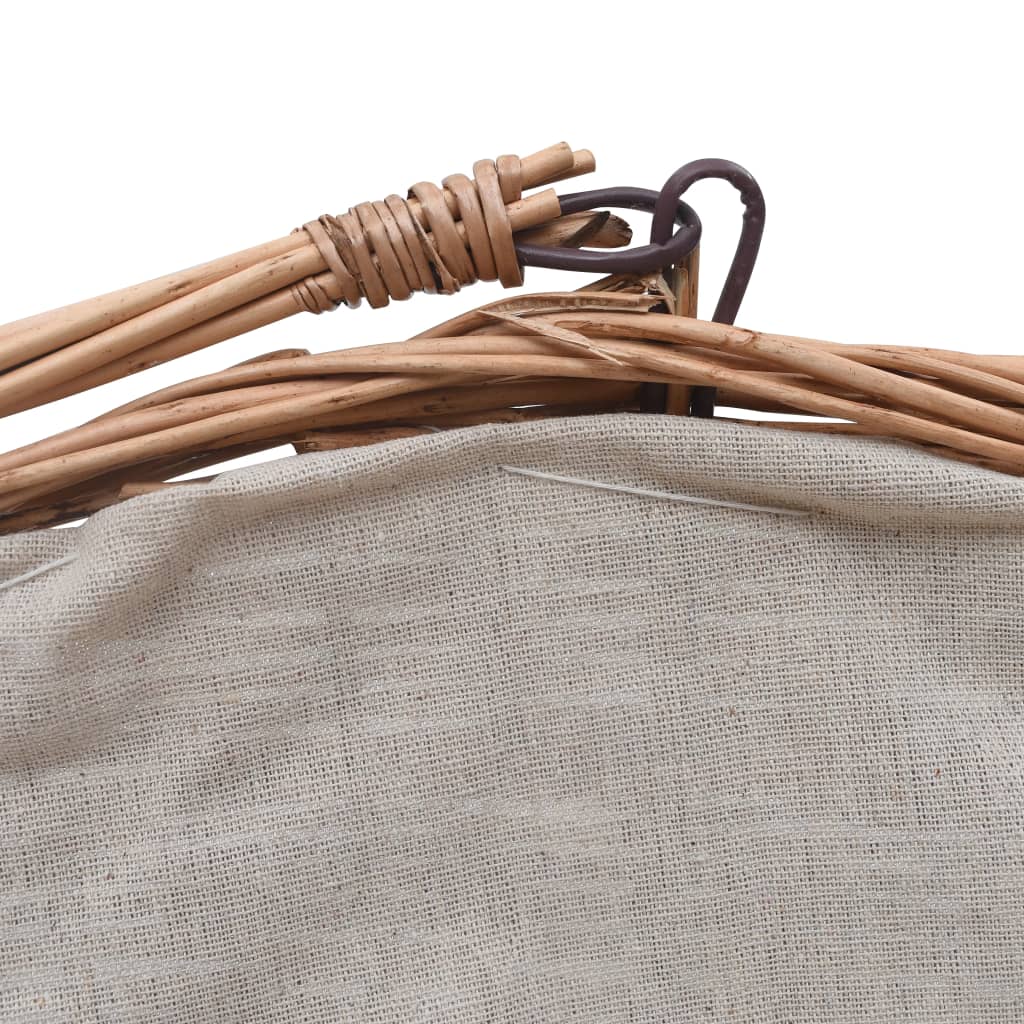 vidaXL Coș pentru lemne de foc cu mâner, natural, 60x44x55 cm, salcie vidaXL Coș pentru lemne de foc cu mâner, natural, 60x44x55 cm, salcie