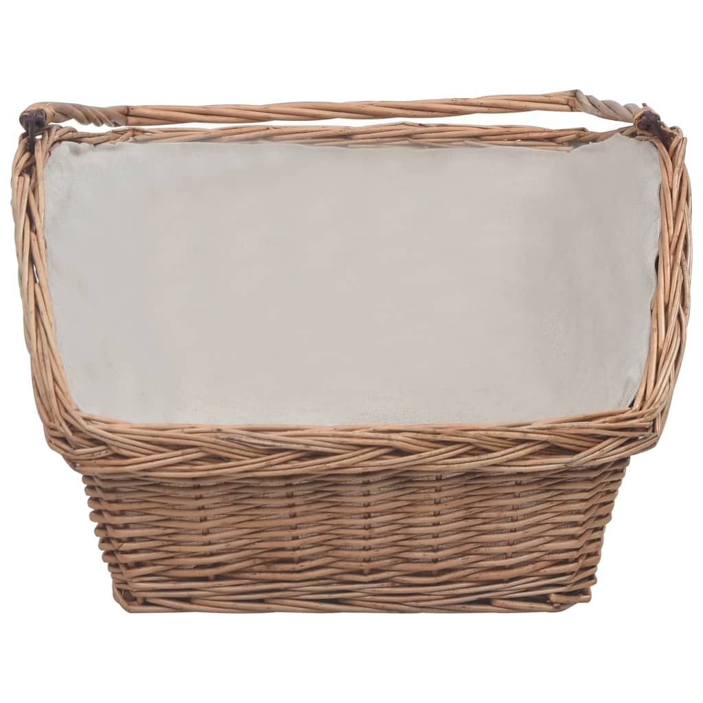 vidaXL Coș pentru lemne de foc cu mâner, maro 61,5x46,5x58 cm salcie vidaXL Coș pentru lemne de foc cu mâner, maro 61,5x46,5x58 cm salcie