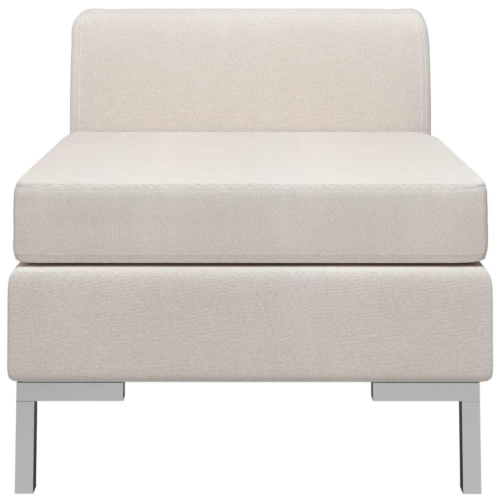vidaXL Canapea de mijloc modulară cu pernă, crem, material textil