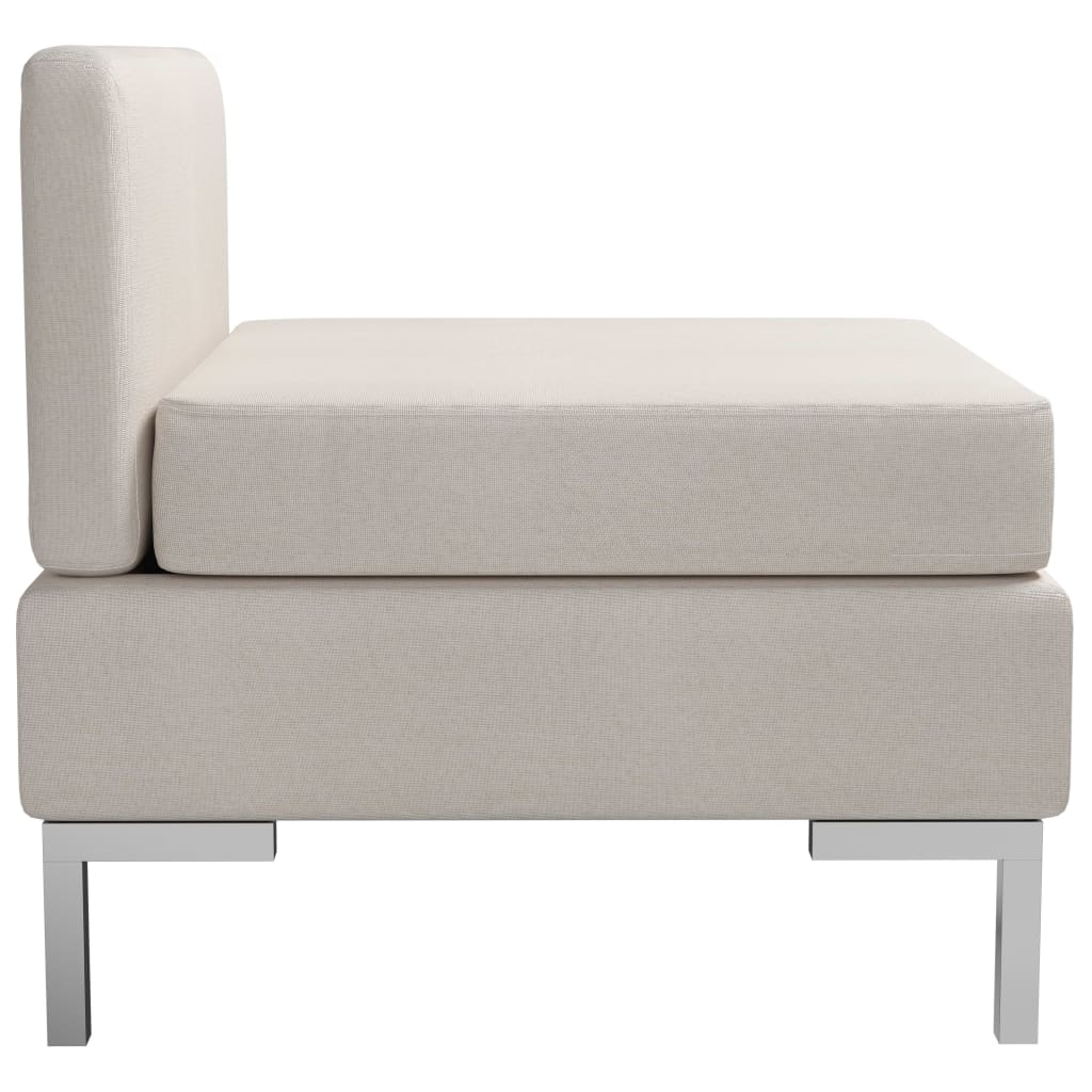 vidaXL Canapea de mijloc modulară cu pernă, crem, material textil