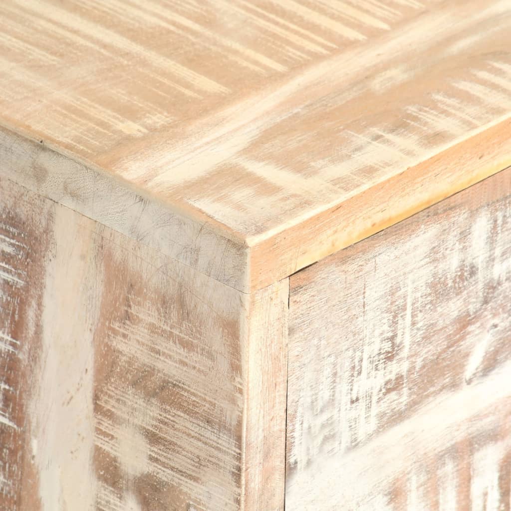 vidaXL Comodă TV, 140 x 30 x 45 cm, alb, lemn masiv de acacia