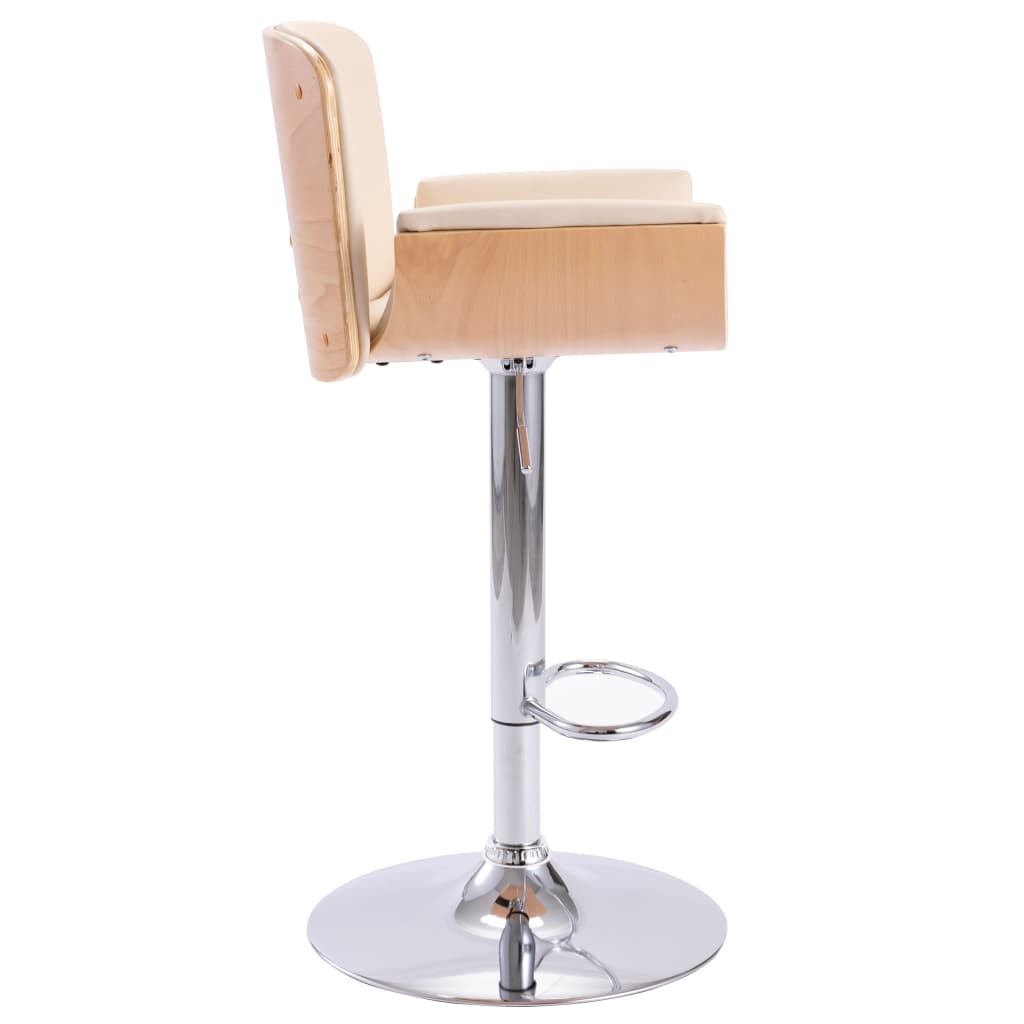 vidaXL Scaun de bar, crem, piele ecologică vidaXL Scaun de bar, crem, piele ecologică