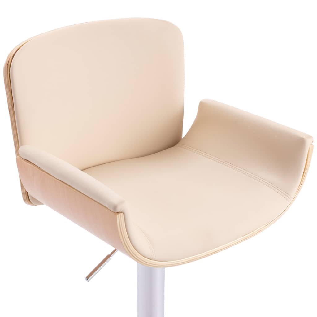 vidaXL Scaun de bar, crem, piele ecologică vidaXL Scaun de bar, crem, piele ecologică
