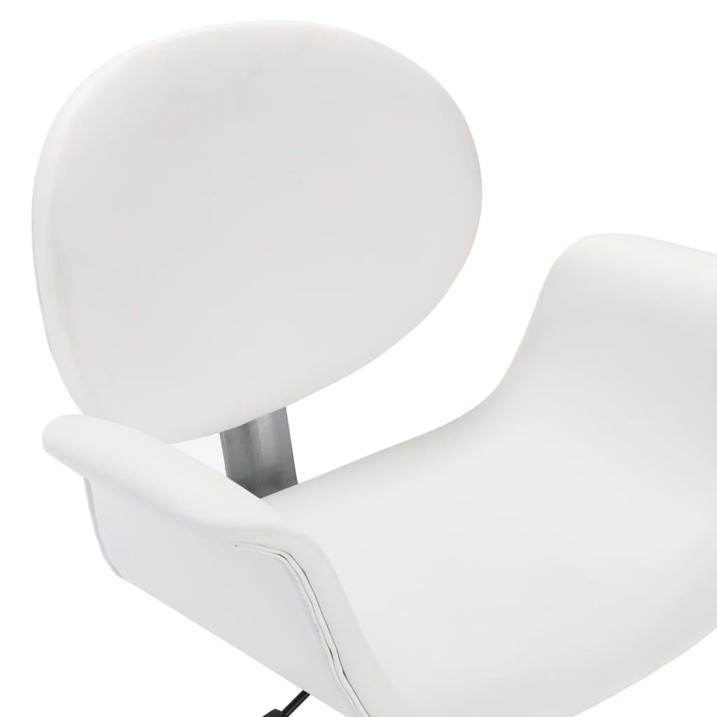 vidaXL Scaun de bucătărie pivotant, alb, piele ecologică vidaXL Scaun de bucătărie pivotant, alb, piele ecologică