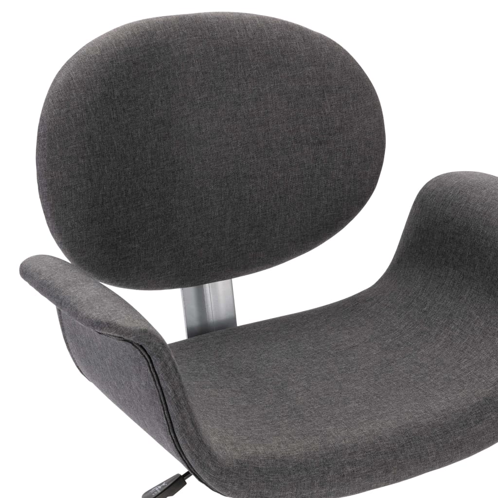 vidaXL Scaun de sufragerie pivotant, gri, material textil vidaXL Scaun de sufragerie pivotant, gri, material textil