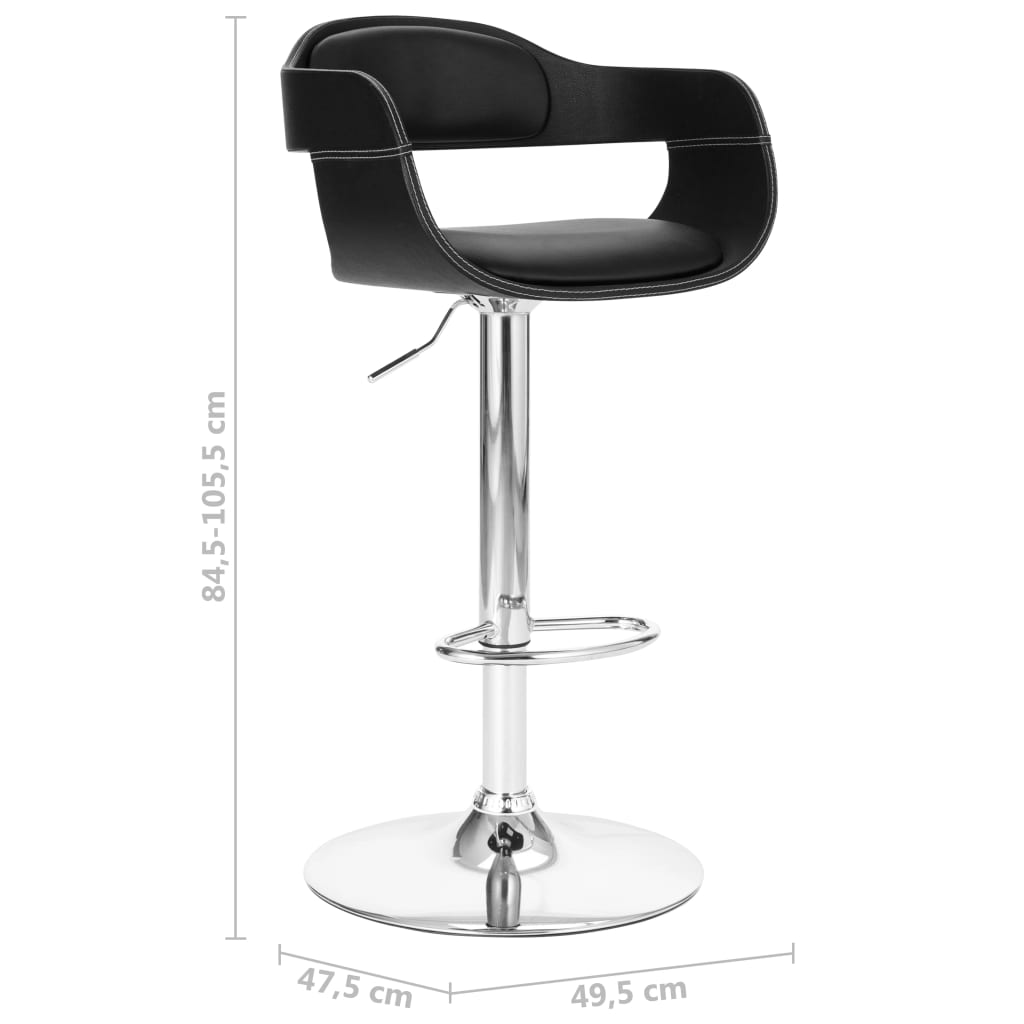 vidaXL Scaun de bar, negru, piele ecologică