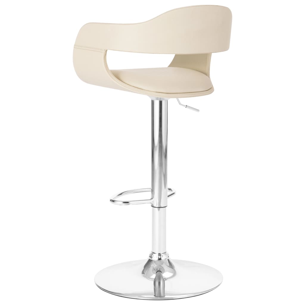 vidaXL Scaun de bar, alb, piele ecologică vidaXL Scaun de bar, alb, piele ecologică