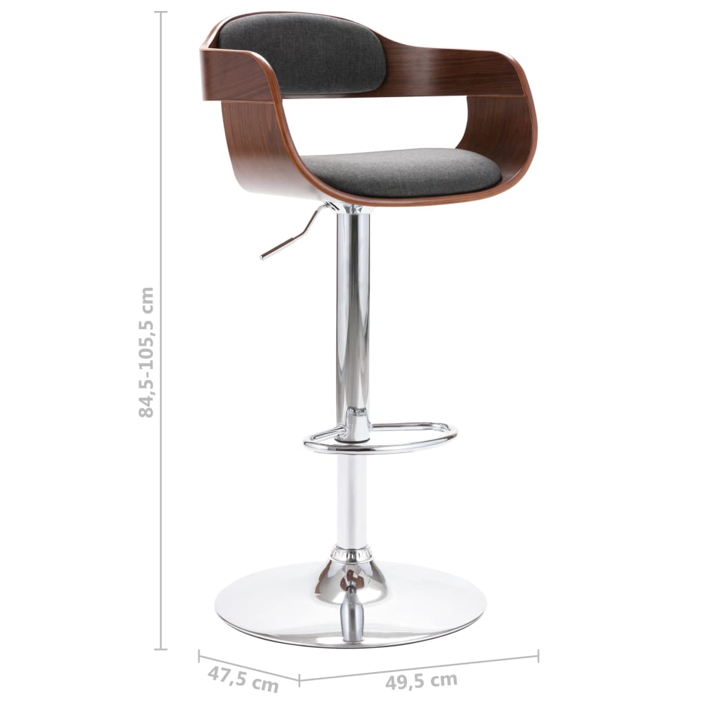 vidaXL Scaun de bar, placaj și material textil gri vidaXL Scaun de bar, placaj și material textil gri