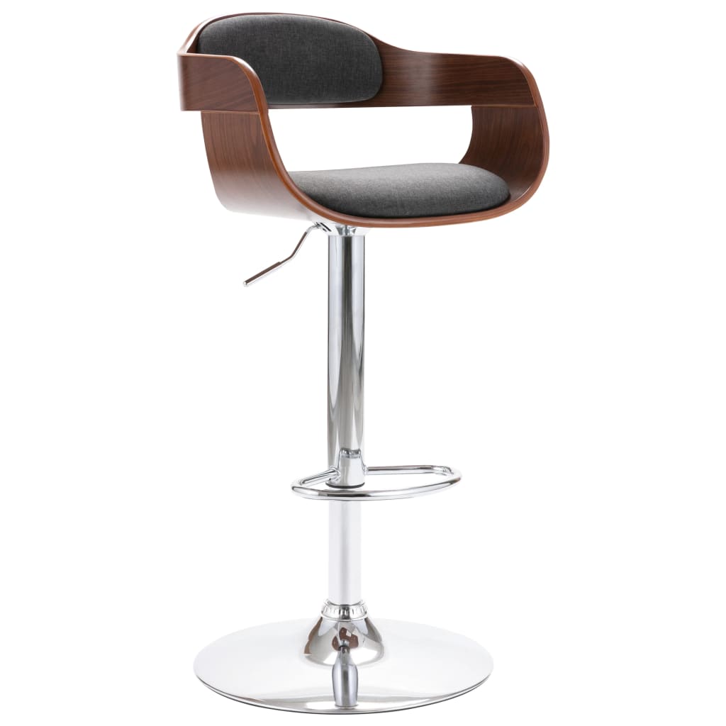 vidaXL Scaun de bar, placaj și material textil gri vidaXL Scaun de bar, placaj și material textil gri