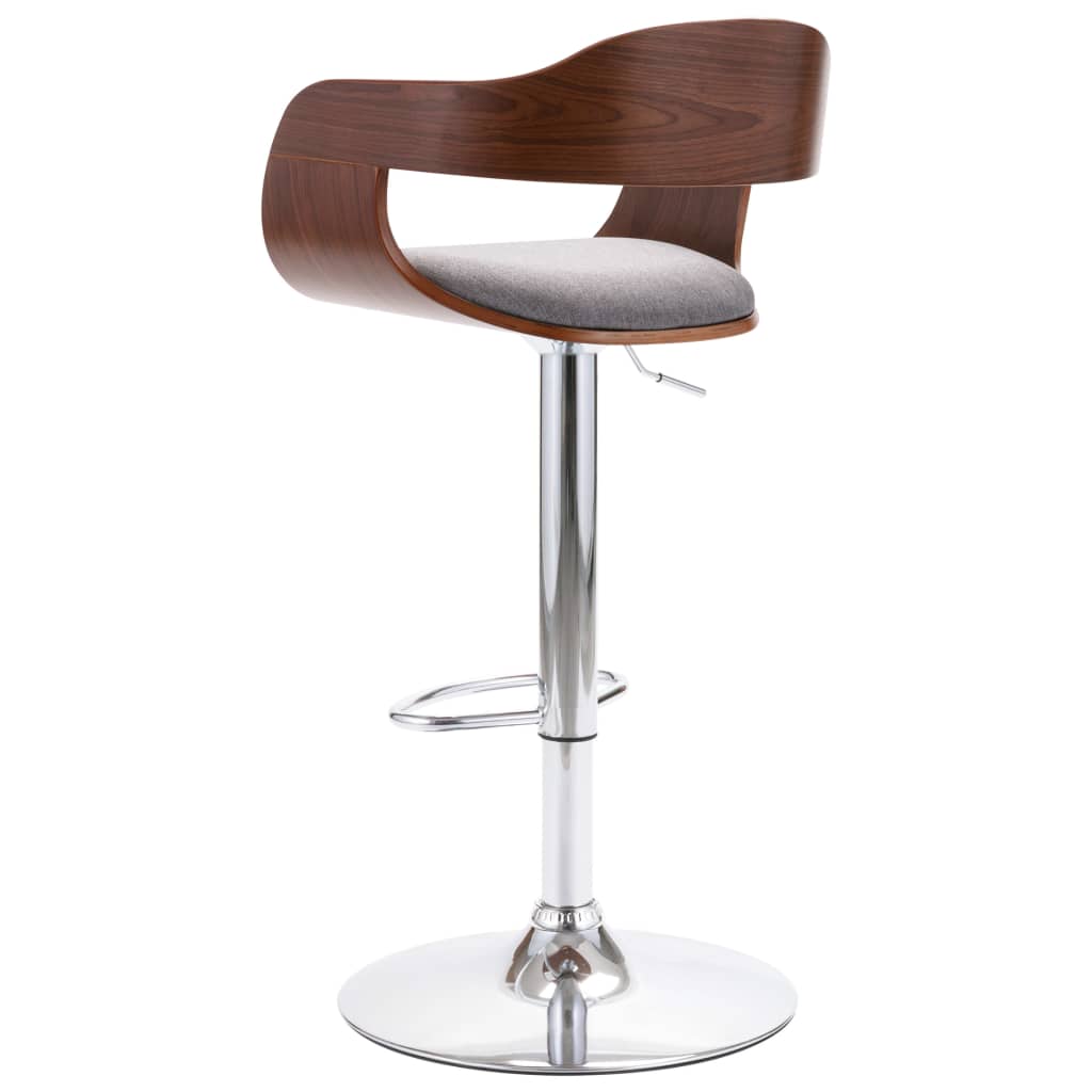 vidaXL Scaun de bar, placaj și material textil gri vidaXL Scaun de bar, placaj și material textil gri