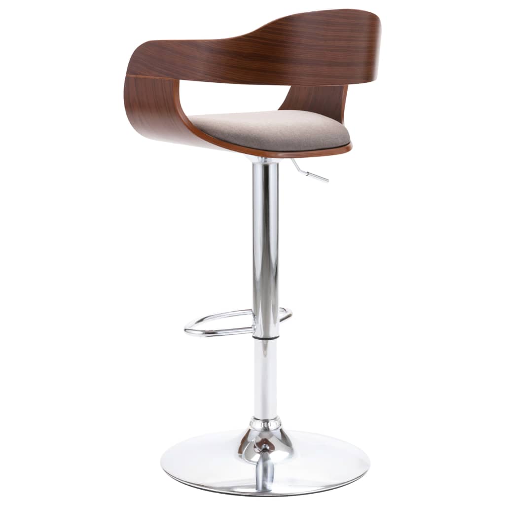 vidaXL Scaun de bar, placaj și material textil gri taupe vidaXL Scaun de bar, placaj și material textil gri taupe