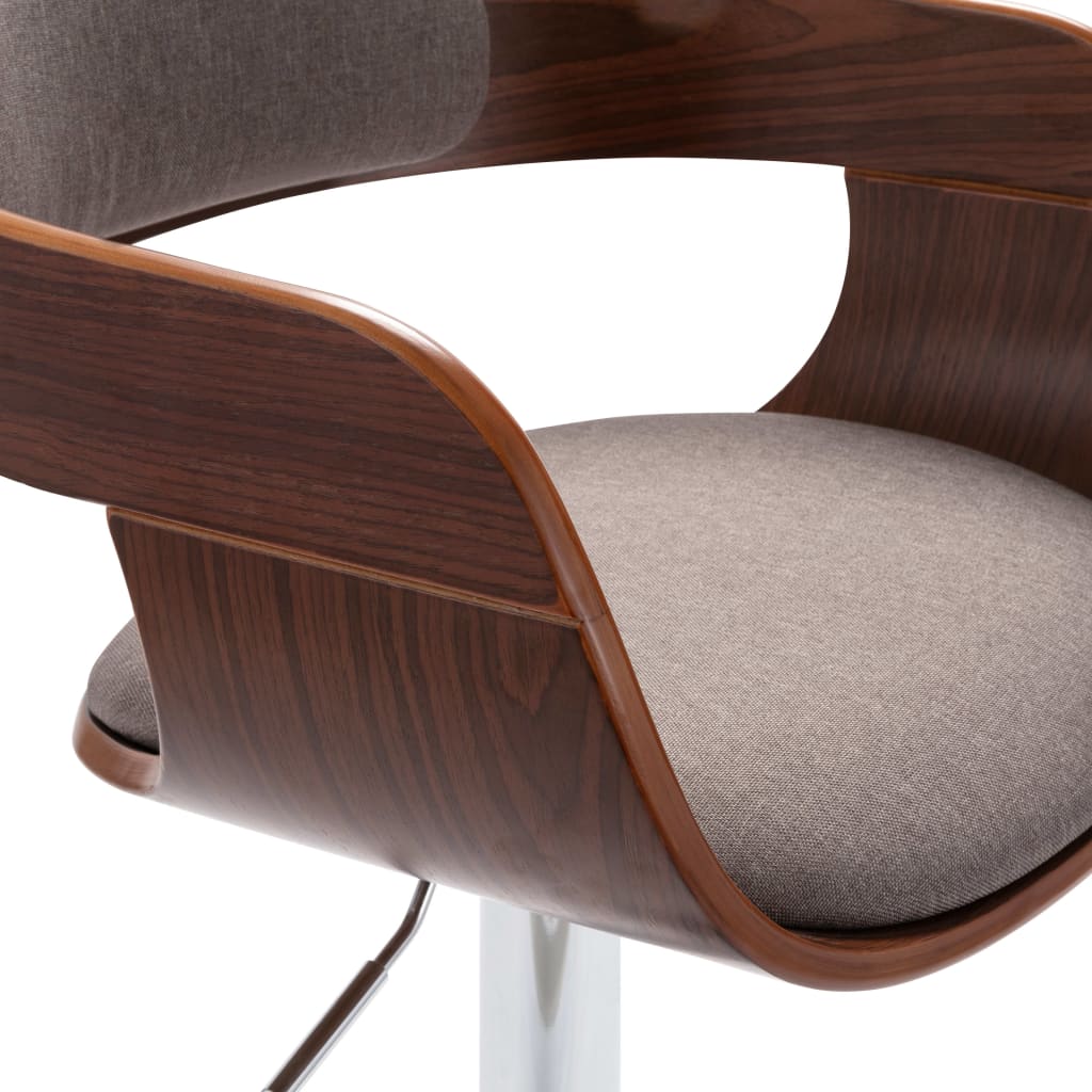 vidaXL Scaun de bar, placaj și material textil gri taupe vidaXL Scaun de bar, placaj și material textil gri taupe