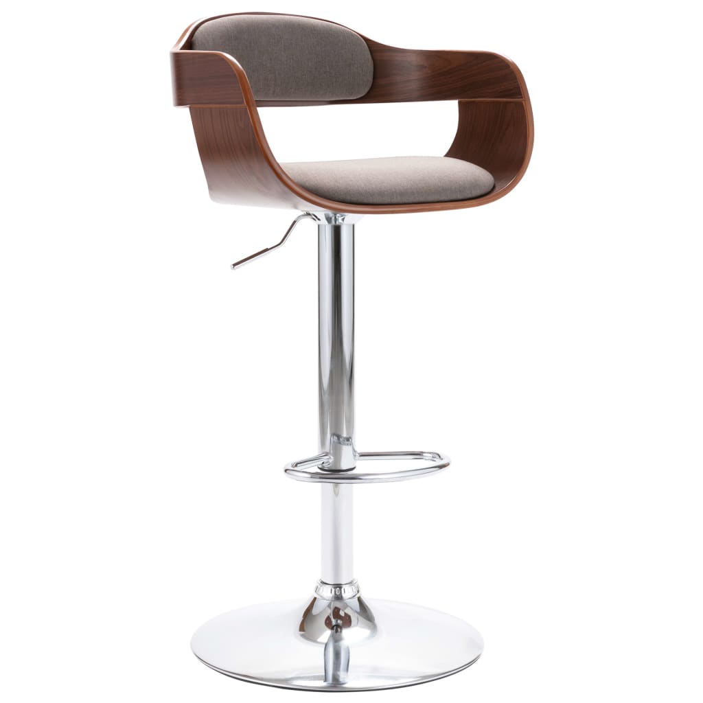 vidaXL Scaun de bar, placaj și material textil gri taupe vidaXL Scaun de bar, placaj și material textil gri taupe