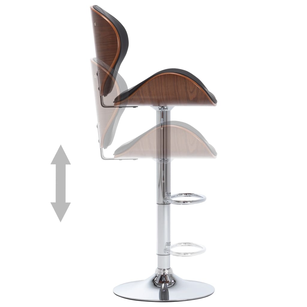 vidaXL Scaun de bar, negru, piele ecologică vidaXL Scaun de bar, negru, piele ecologică