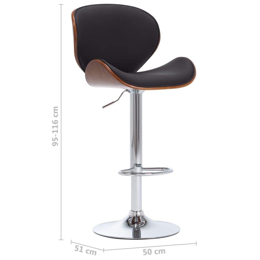 vidaXL Scaun de bar, negru, piele ecologică vidaXL Scaun de bar, negru, piele ecologică