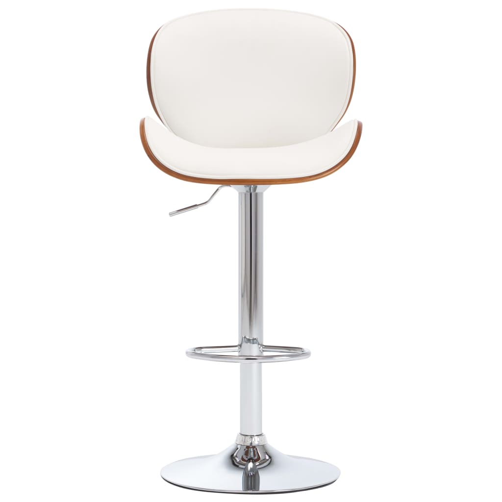 vidaXL Scaun de bar, alb, piele ecologică vidaXL Scaun de bar, alb, piele ecologică