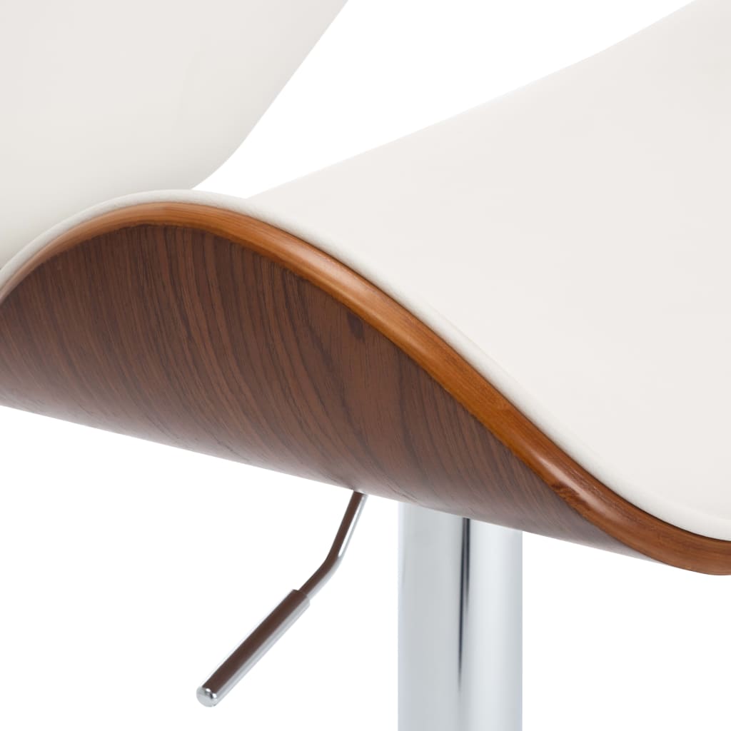 vidaXL Scaun de bar, alb, piele ecologică vidaXL Scaun de bar, alb, piele ecologică