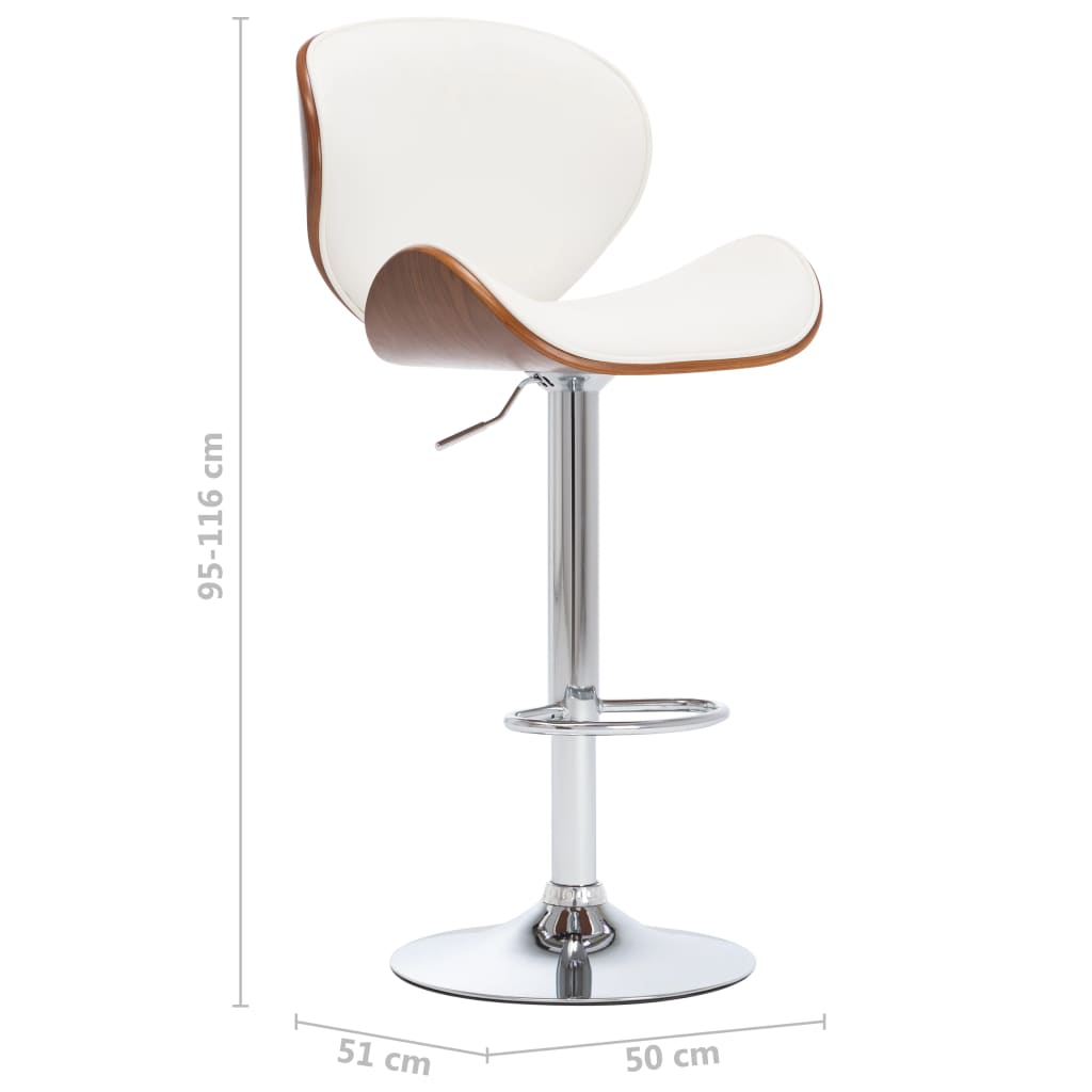 vidaXL Scaun de bar, alb, piele ecologică vidaXL Scaun de bar, alb, piele ecologică