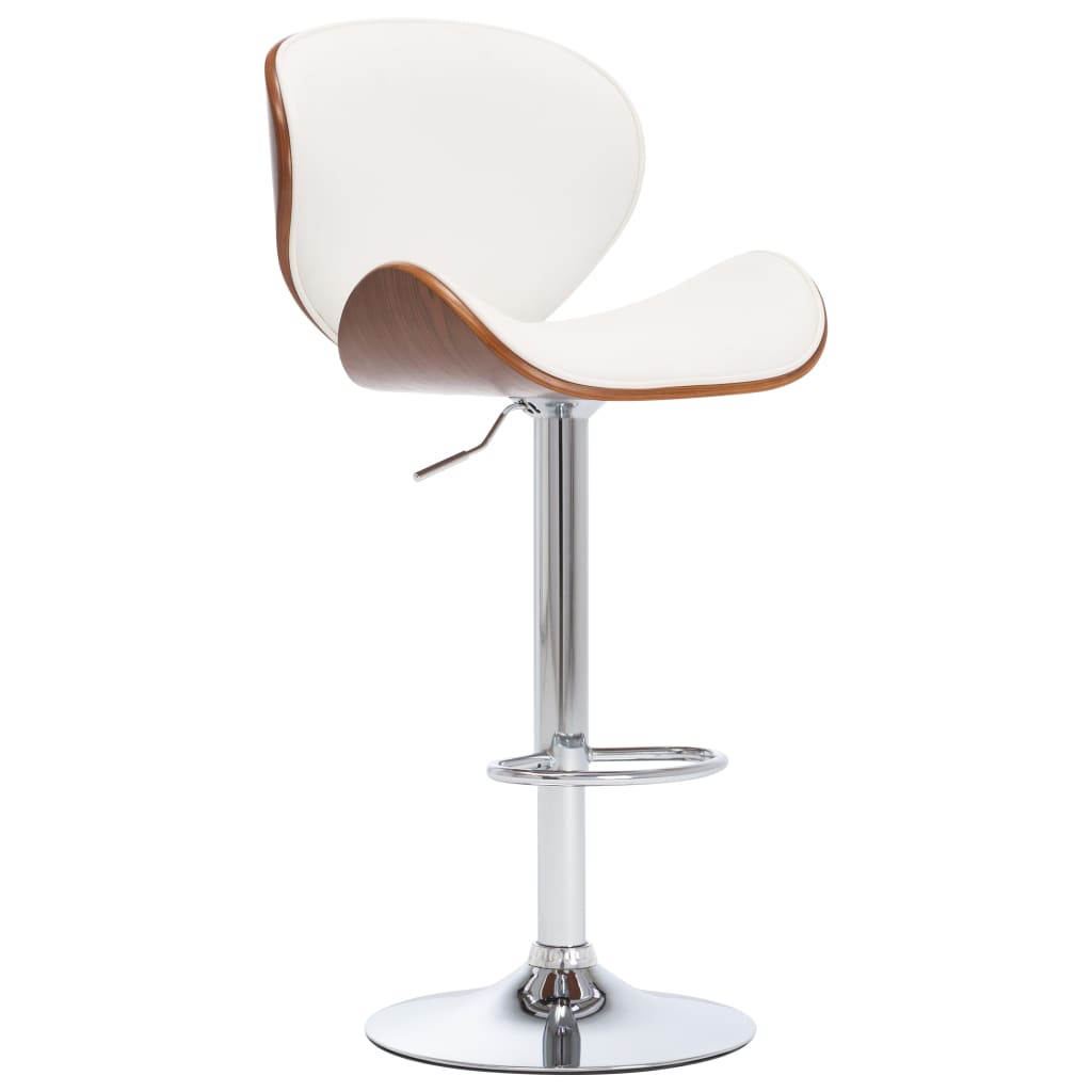 vidaXL Scaun de bar, alb, piele ecologică vidaXL Scaun de bar, alb, piele ecologică
