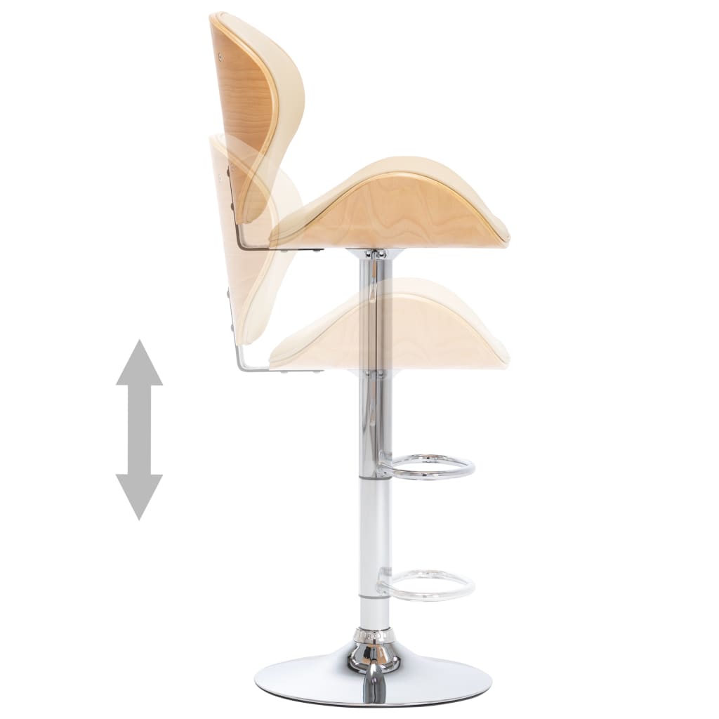 vidaXL Scaun de bar, crem, piele ecologică